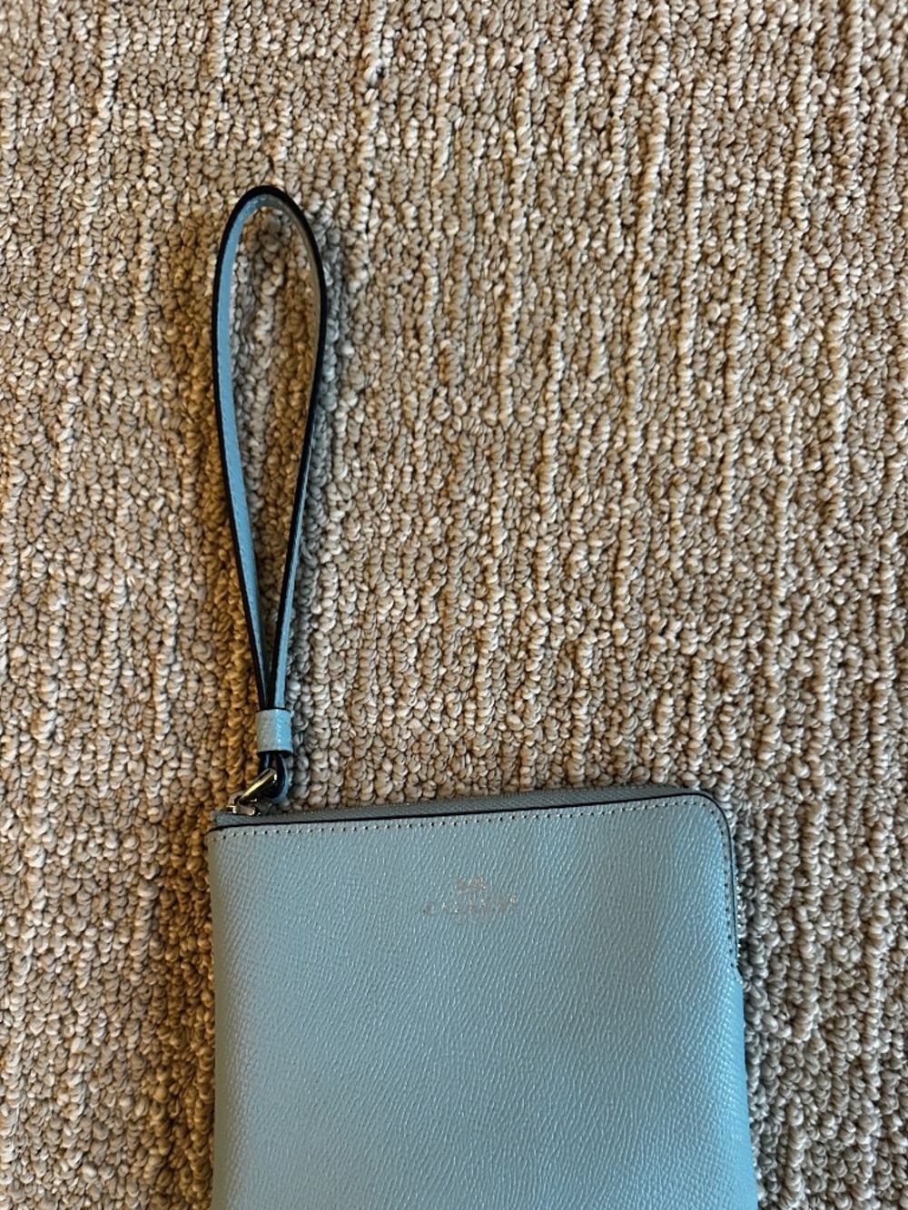 Coach Corner Zip Wristlet In Blue